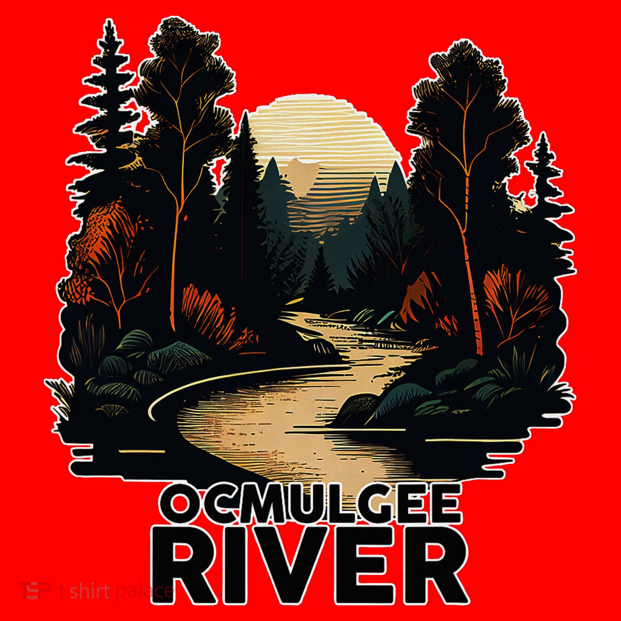 Ocmulgee River Retro Minimalist River Ocmulgee Santa Hat