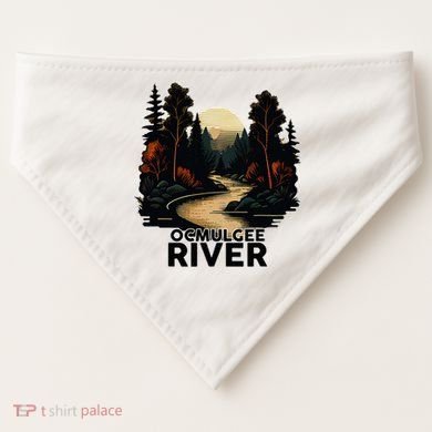 Ocmulgee River Retro Minimalist River Ocmulgee USA-Made Doggie Bandana