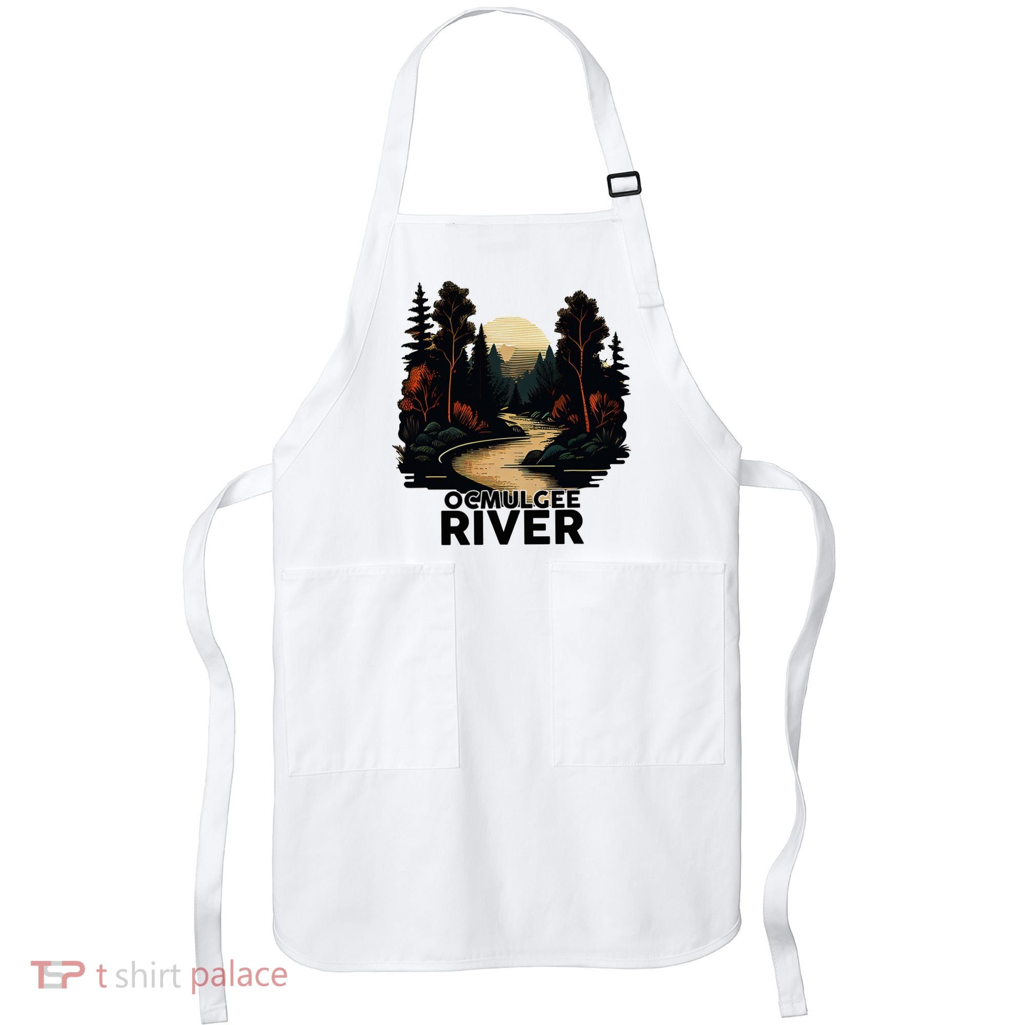 Ocmulgee River Retro Minimalist River Ocmulgee Apron
