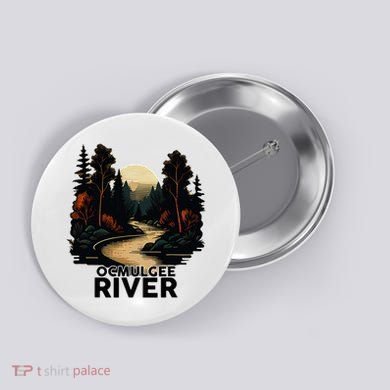 Ocmulgee River Retro Minimalist River Ocmulgee Button