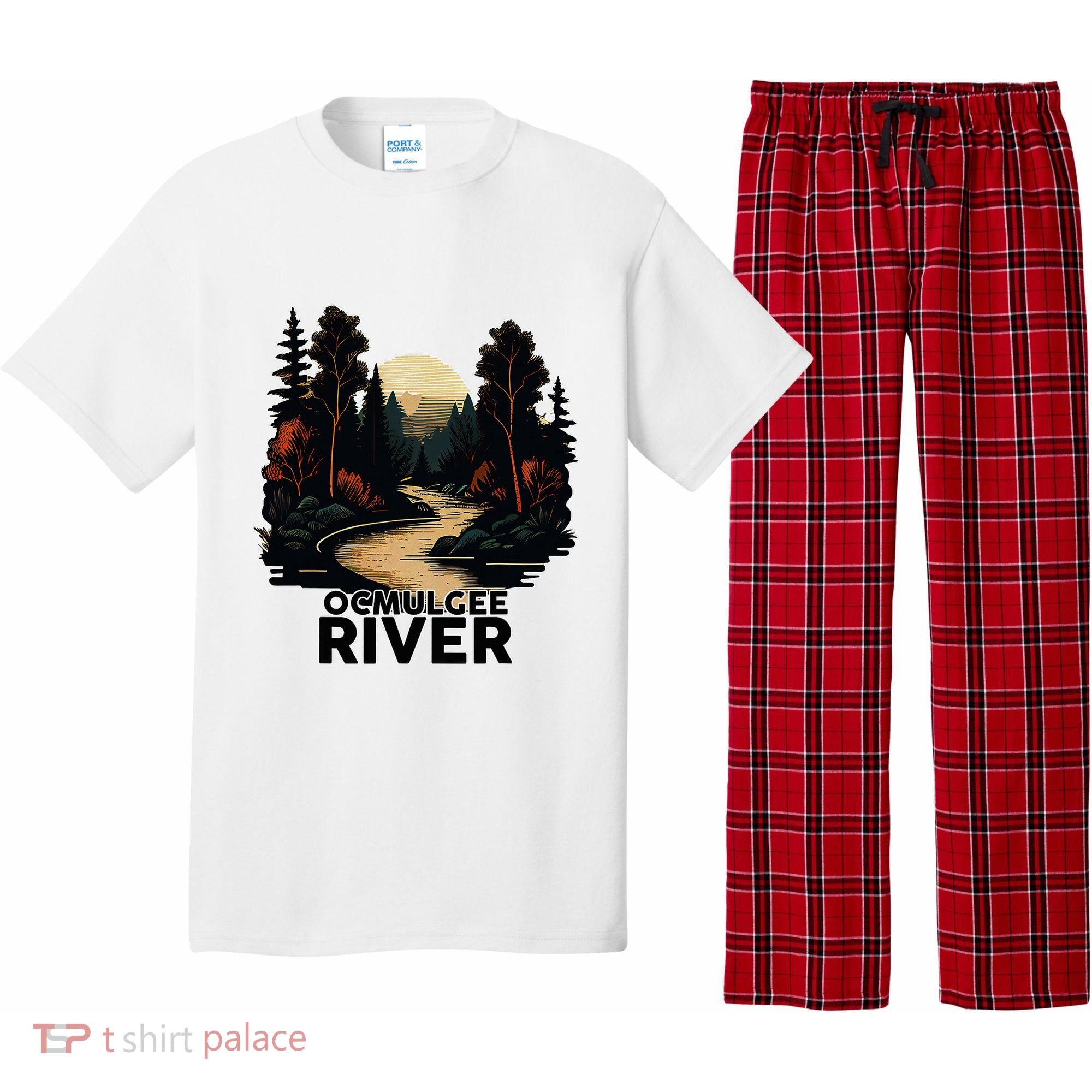 Ocmulgee River Retro Minimalist River Ocmulgee Pajama Set