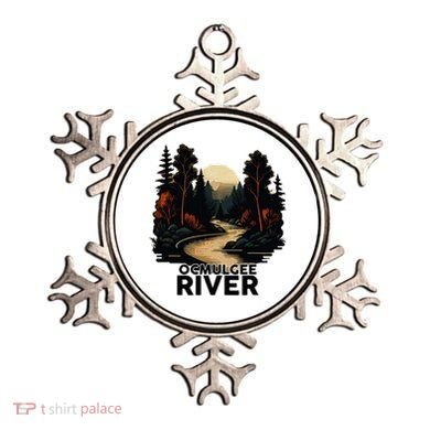 Ocmulgee River Retro Minimalist River Ocmulgee Ornament