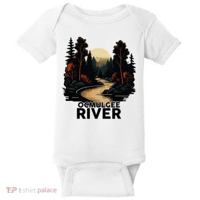 Ocmulgee River Retro Minimalist River Ocmulgee Baby Bodysuit