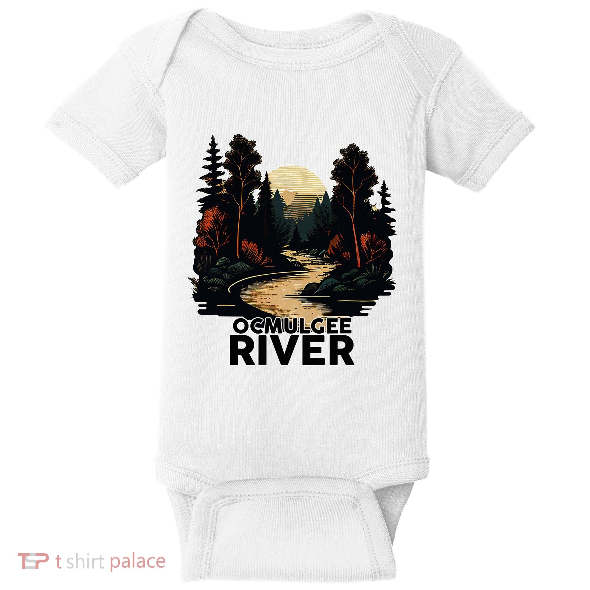 Ocmulgee River Retro Minimalist River Ocmulgee Baby Bodysuit