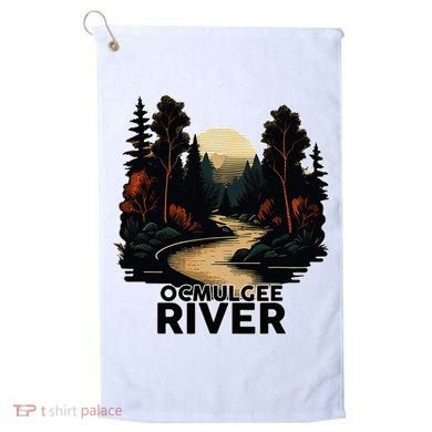Ocmulgee River Retro Minimalist River Ocmulgee Golf Towel