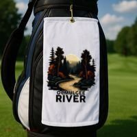 Ocmulgee River Retro Minimalist River Ocmulgee Golf Towel thumb 2