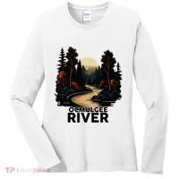 Ocmulgee River Retro Minimalist River Ocmulgee Women's Long Sleeve Shirt thumb 0