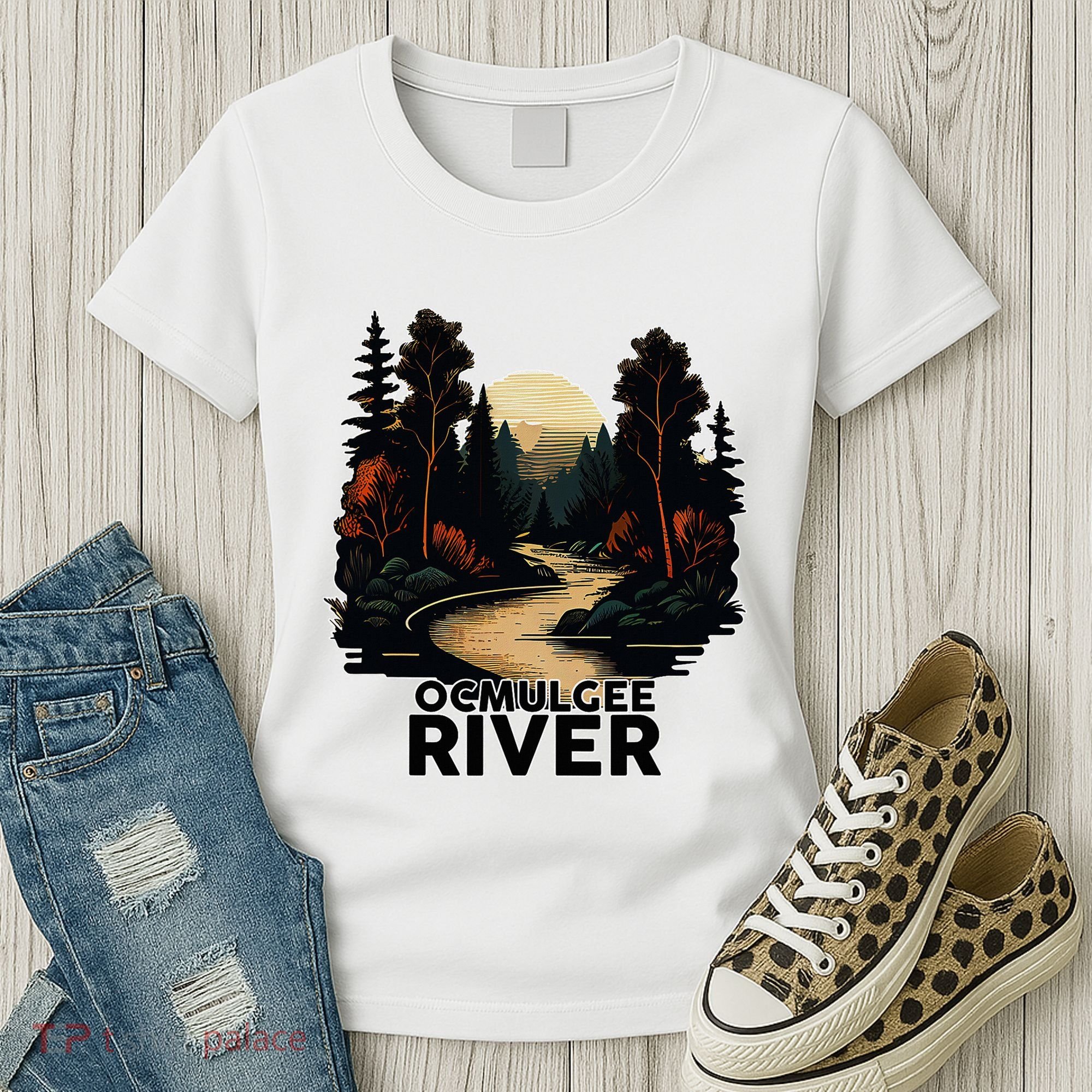 Ocmulgee River Retro Minimalist River Ocmulgee Women's T-Shirt
