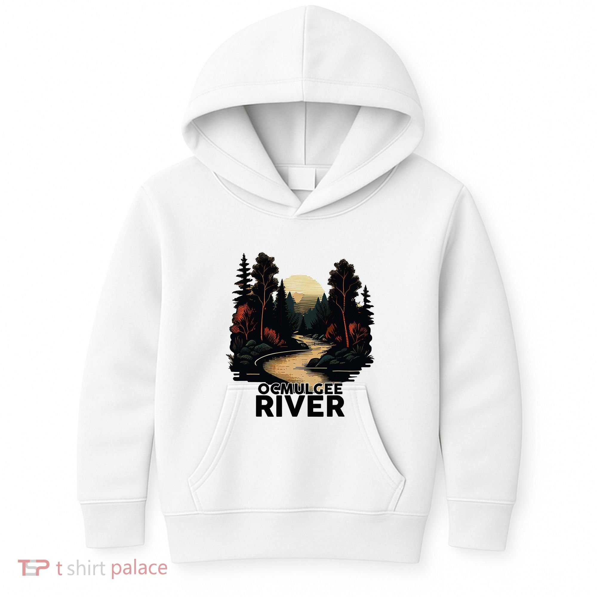 Ocmulgee River Retro Minimalist River Ocmulgee Kids Hoodie