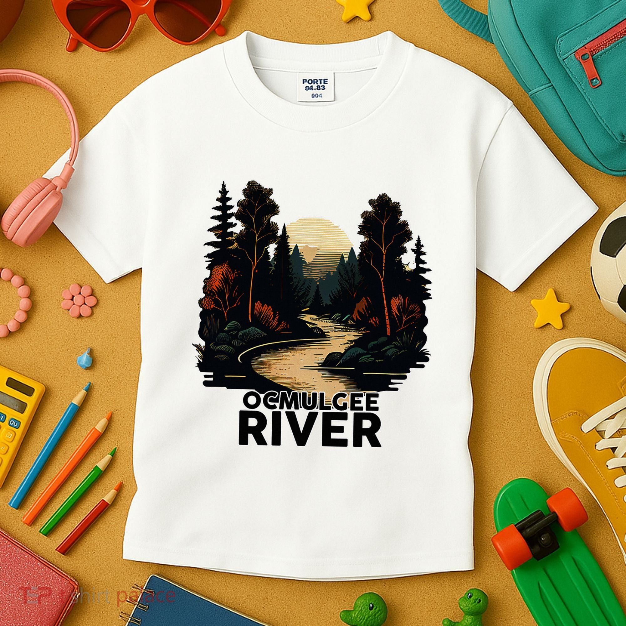 Ocmulgee River Retro Minimalist River Ocmulgee Kids T-Shirt