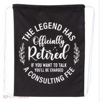 Officially Retired , Retirement Gift Drawstring Bag thumb 0