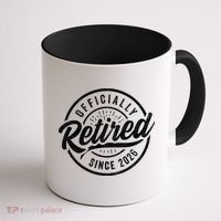 Officially Retired Since 2026 Distressed Emblem Coffee Mug thumb 1