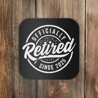 Officially Retired Since 2026 Distressed Emblem Coaster