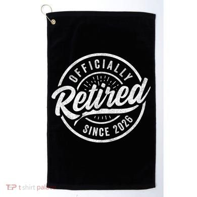Officially Retired Since 2026 Distressed Emblem Golf Towel