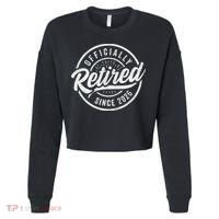 Officially Retired Since 2026 Distressed Emblem Cropped Pullover Crew thumb 0