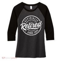 Officially Retired Since 2026 Distressed Emblem Women's Tri-Blend 3/4-Sleeve Raglan Shirt thumb 0
