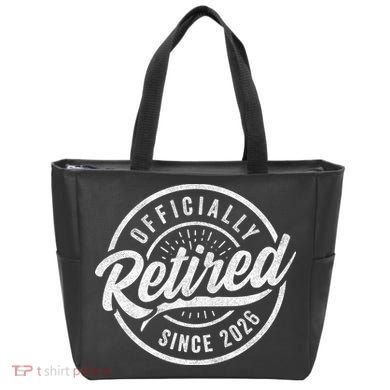 Officially Retired Since 2026 Distressed Emblem Tote Bag