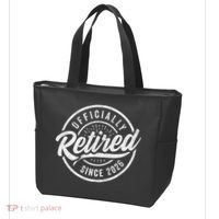 Officially Retired Since 2026 Distressed Emblem Tote Bag thumb 3