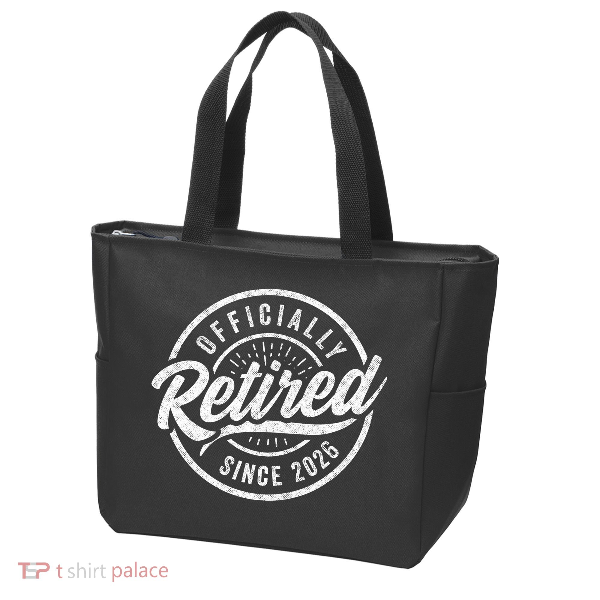Officially Retired Since 2026 Distressed Emblem Tote Bag