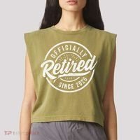 Officially Retired Since 2026 Distressed Emblem Garment-Dyed Women's Muscle Tee thumb 2