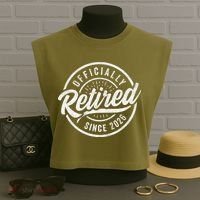 Officially Retired Since 2026 Distressed Emblem Garment-Dyed Women's Muscle Tee thumb 3