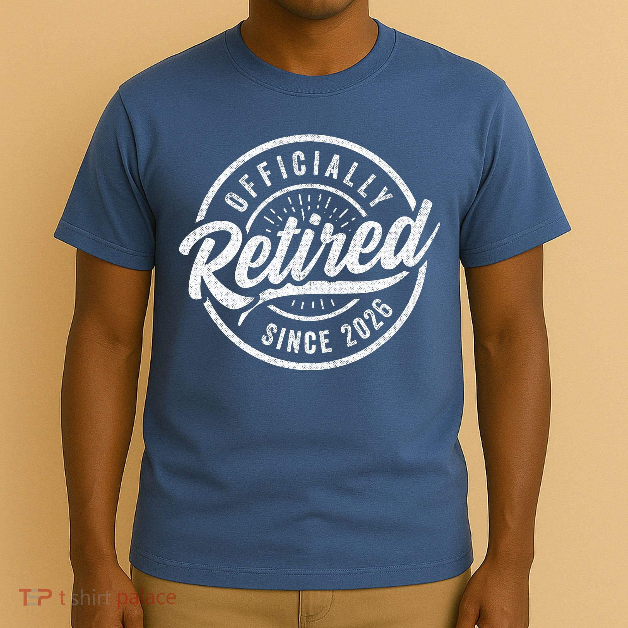 Officially Retired Since 2026 Distressed Emblem T-Shirt