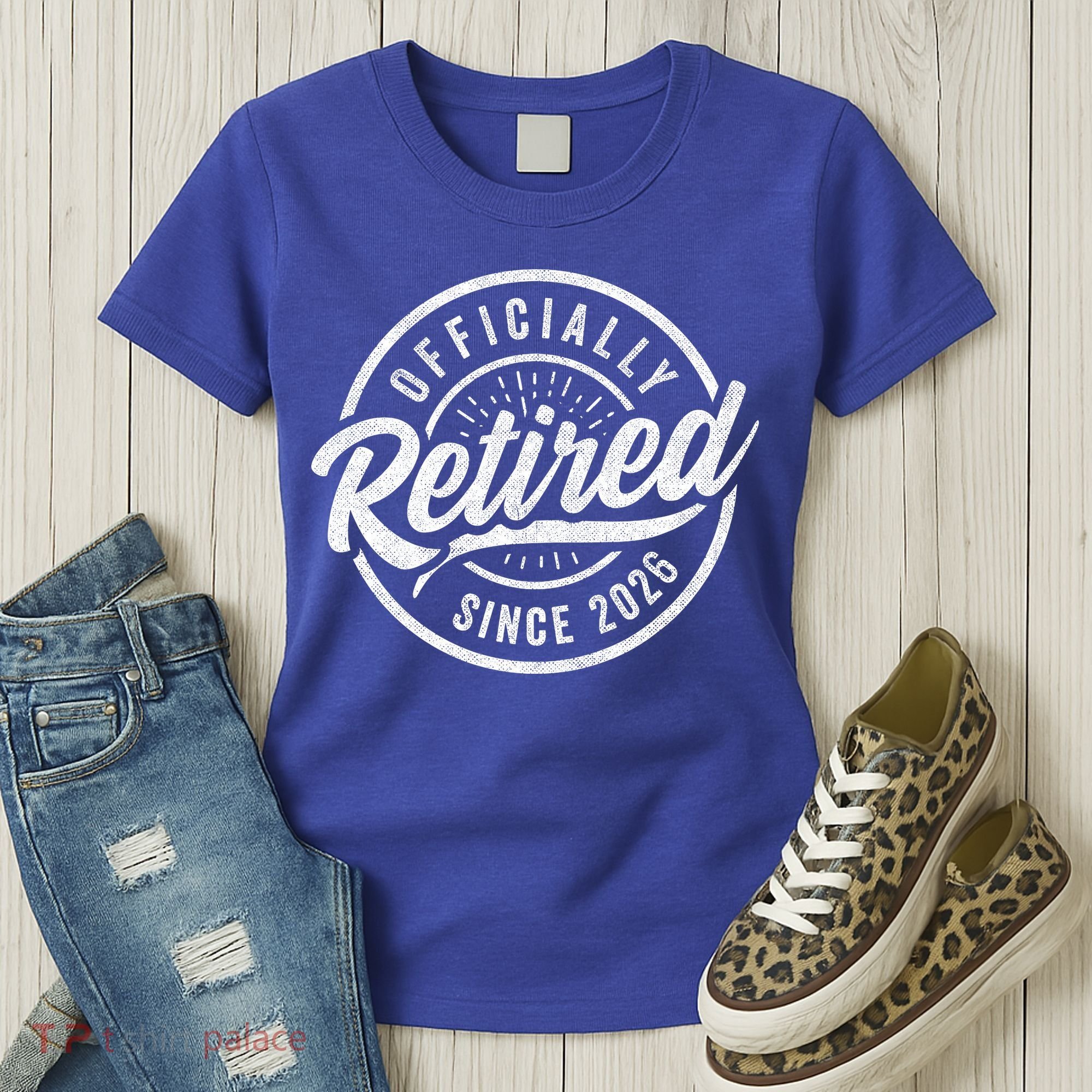 Officially Retired Since 2026 Distressed Emblem Women's T-Shirt