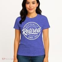 Officially Retired Since 2026 Distressed Emblem Women's T-Shirt thumb 4