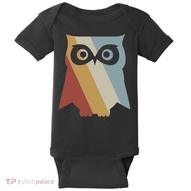 Owl Retro Style Vintage Baby Bodysuit