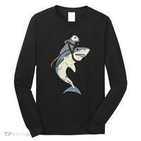 Opossum Riding Shark Fun Possum Long Sleeve Shirt thumb 0