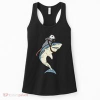 Opossum Riding Shark Fun Possum Women's Tank Top thumb 0