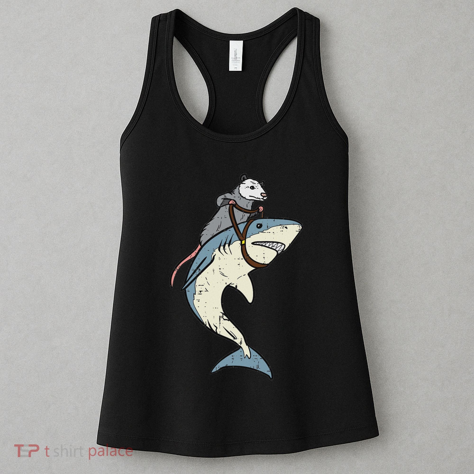 Opossum Riding Shark Fun Possum Women's Tank Top
