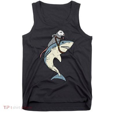 Opossum Riding Shark Fun Possum Tank Top