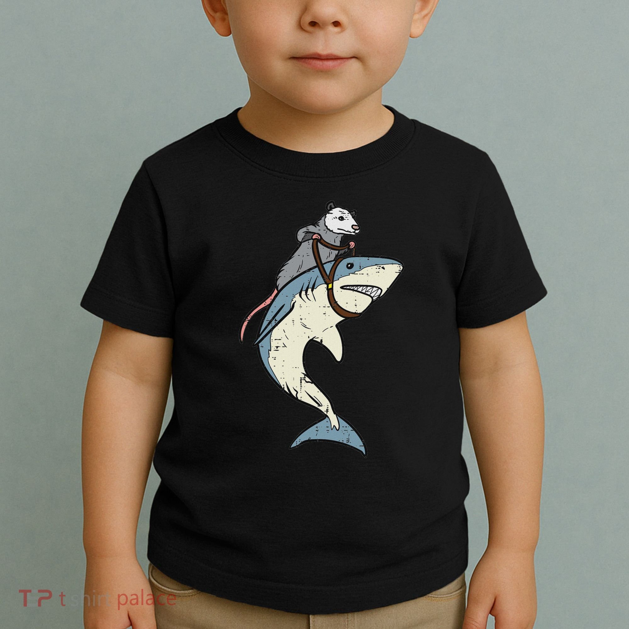 Opossum Riding Shark Fun Possum Toddler T-Shirt
