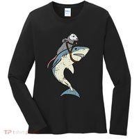 Opossum Riding Shark Fun Possum Women's Long Sleeve Shirt thumb 0