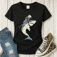 Opossum Riding Shark Fun Possum Women's T-Shirt thumb 3