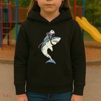 Opossum Riding Shark Fun Possum Kids Hoodie thumb 3