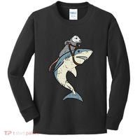 Opossum Riding Shark Fun Possum Kids Long Sleeve Shirt thumb 0