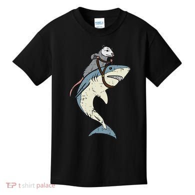 Opossum Riding Shark Fun Possum Kids T-Shirt