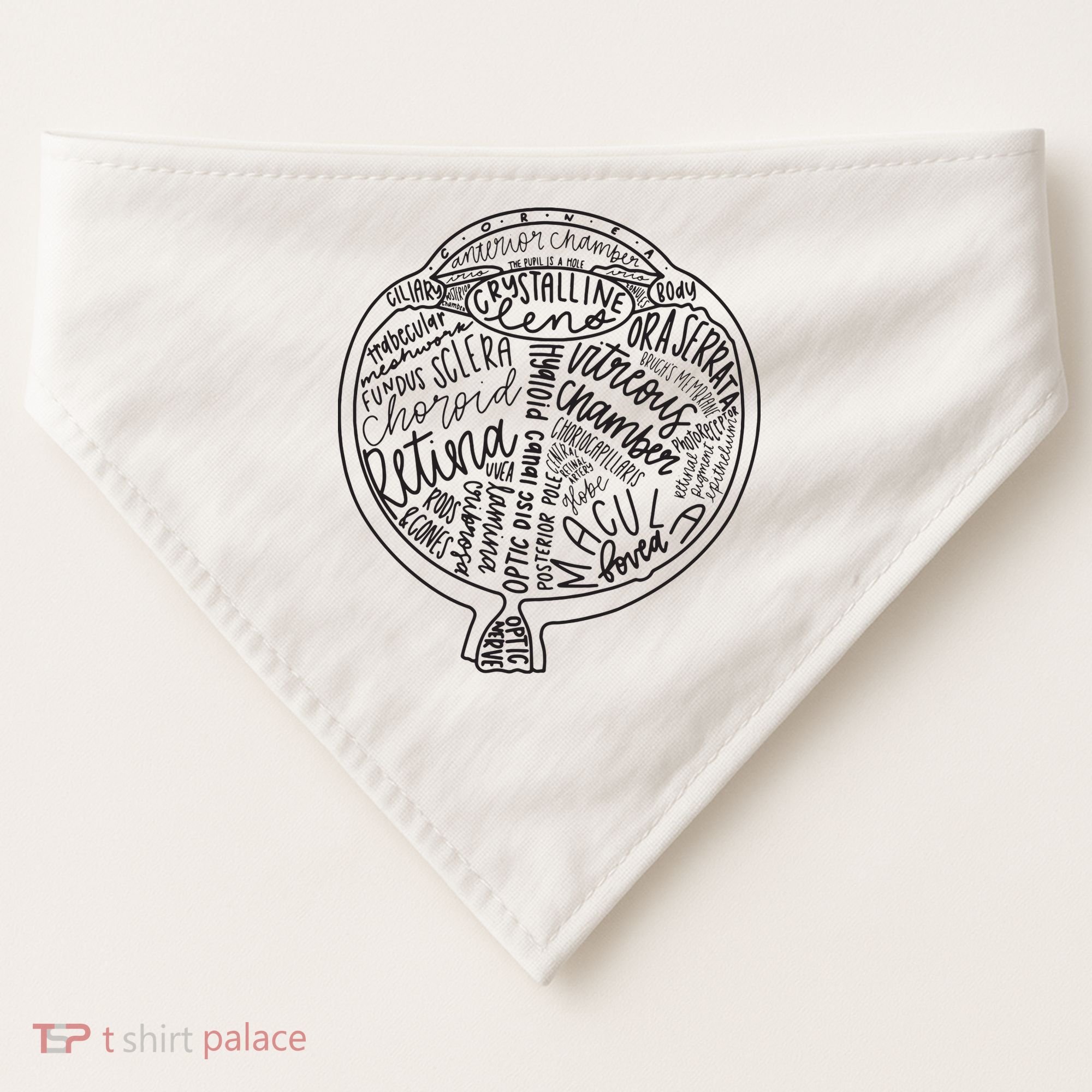 Optometrist Retina Tech Eyeball Anatomy Optician Eye Doctor USA-Made Doggie Bandana
