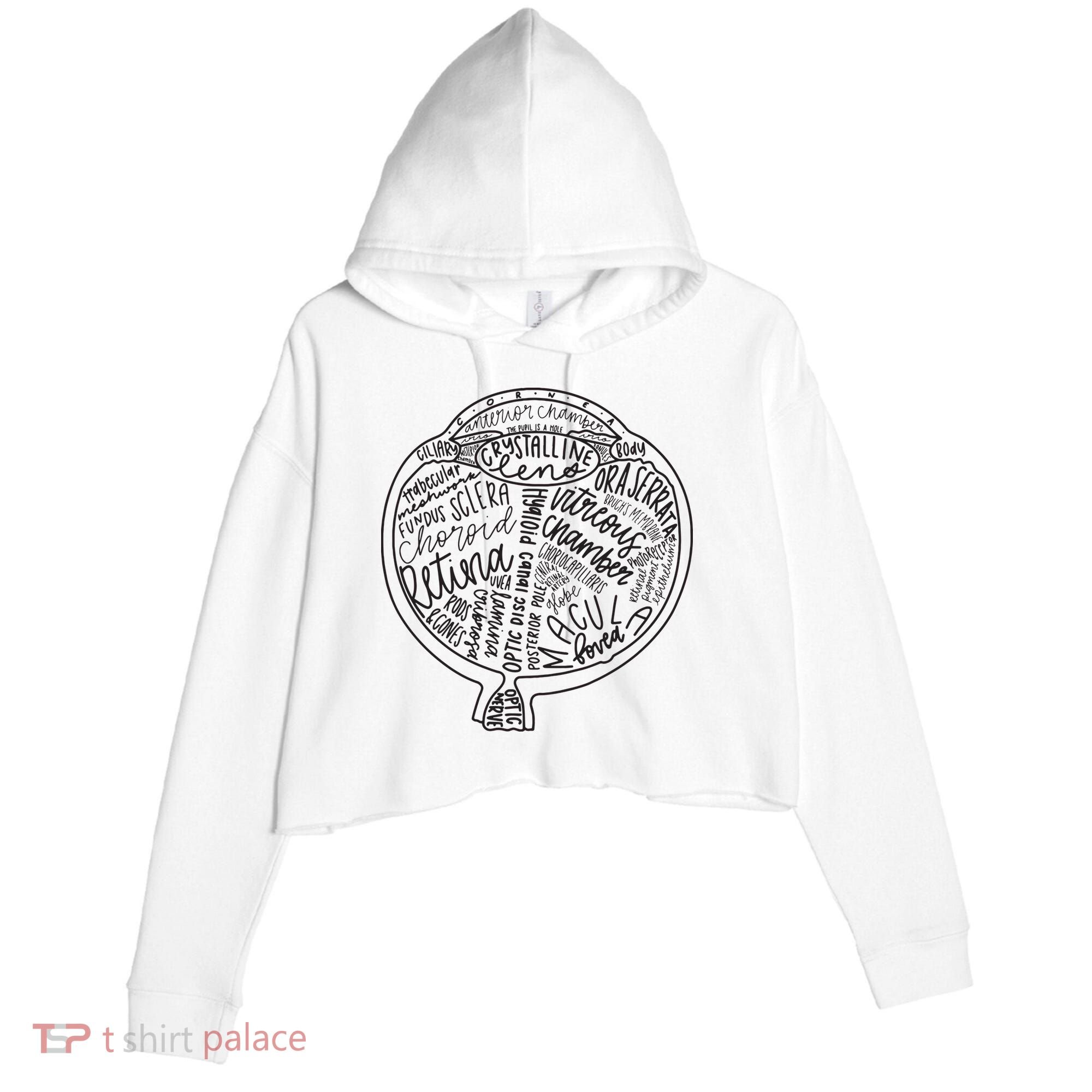 Optometrist Retina Tech Eyeball Anatomy Optician Eye Doctor Crop Fleece Hoodie