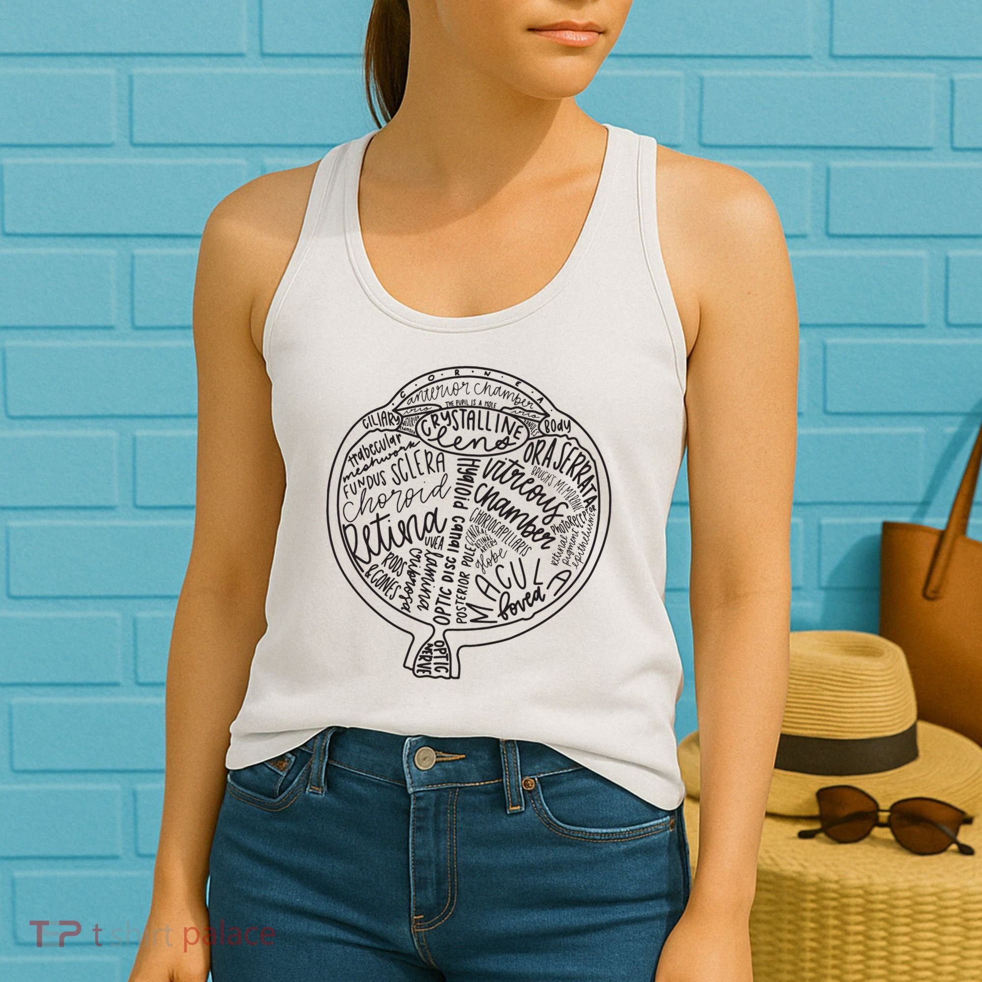 Optometrist Retina Tech Eyeball Anatomy Optician Eye Doctor Women's Tank Top