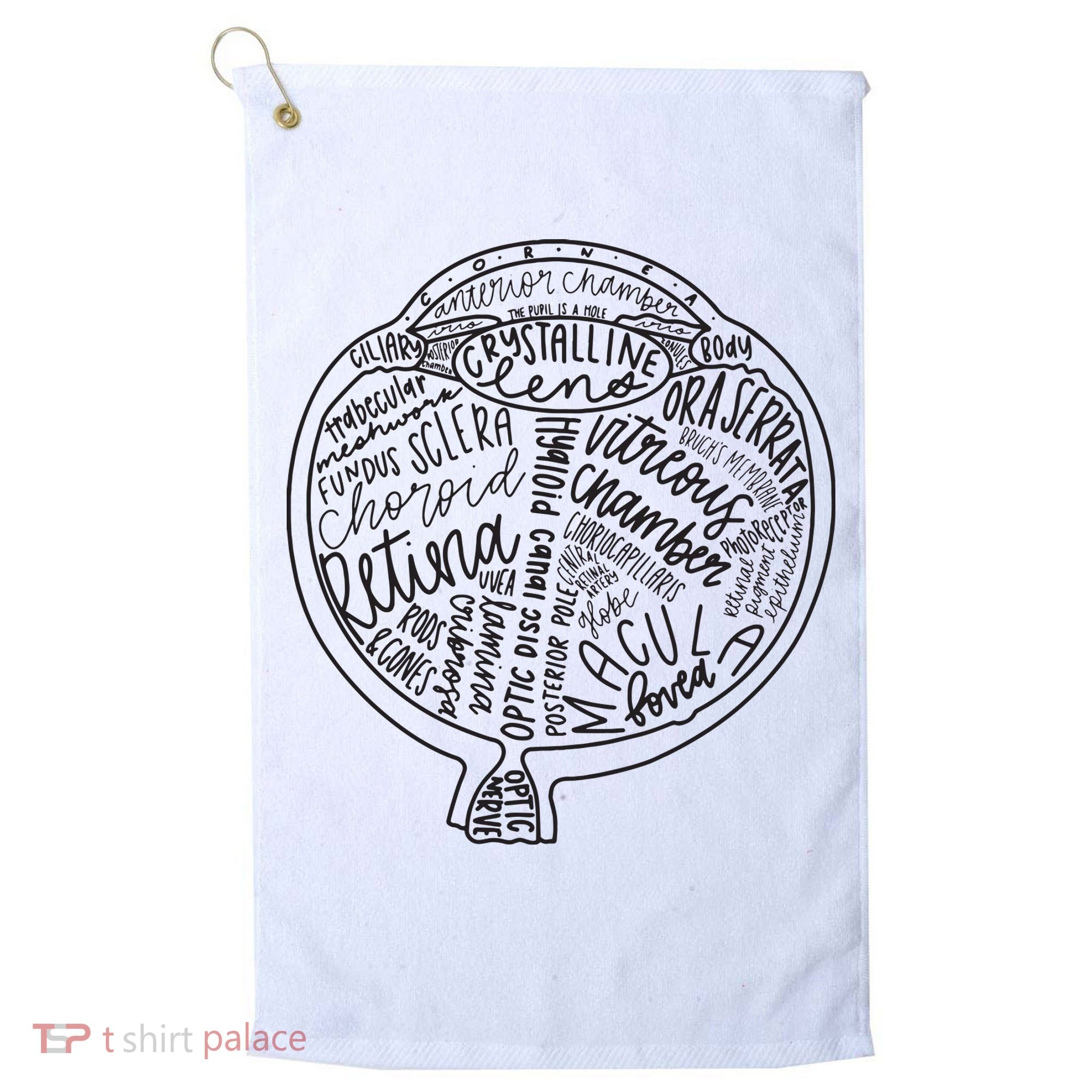 Optometrist Retina Tech Eyeball Anatomy Optician Eye Doctor Golf Towel