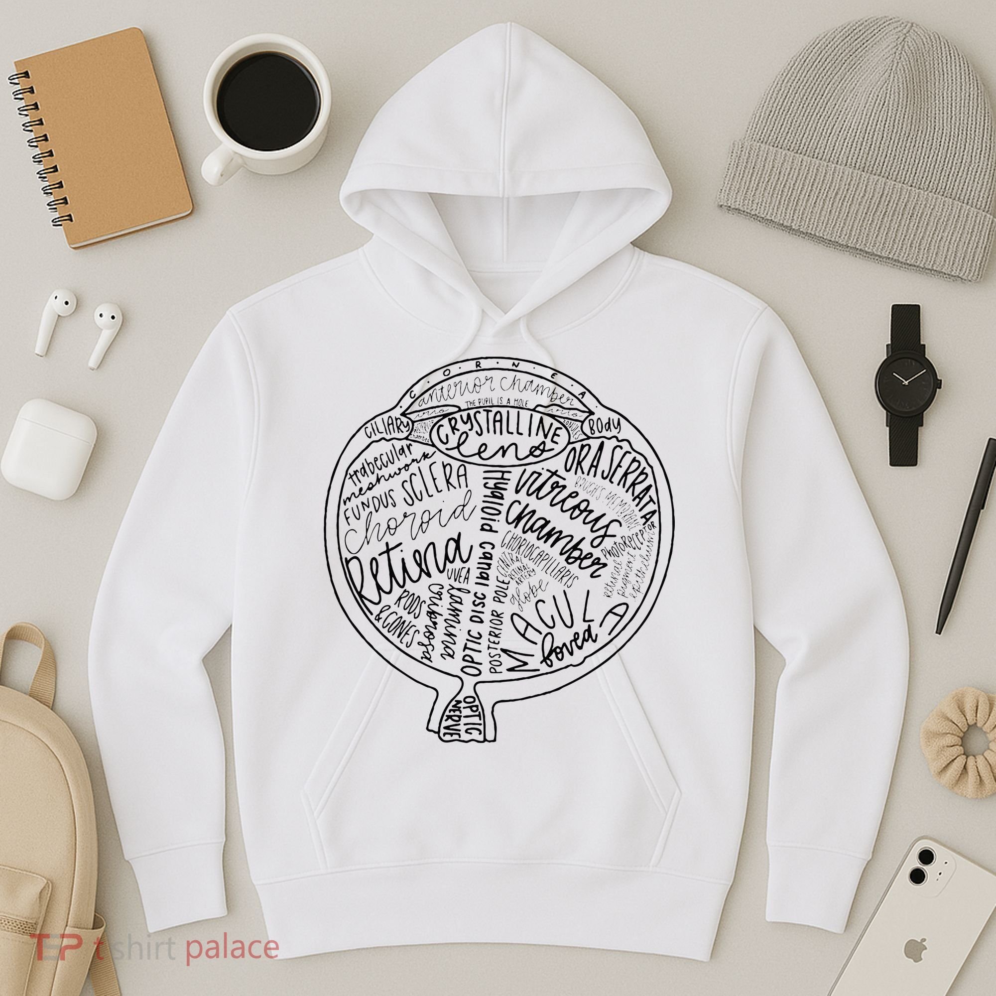 Optometrist Retina Tech Eyeball Anatomy Optician Eye Doctor Hoodie
