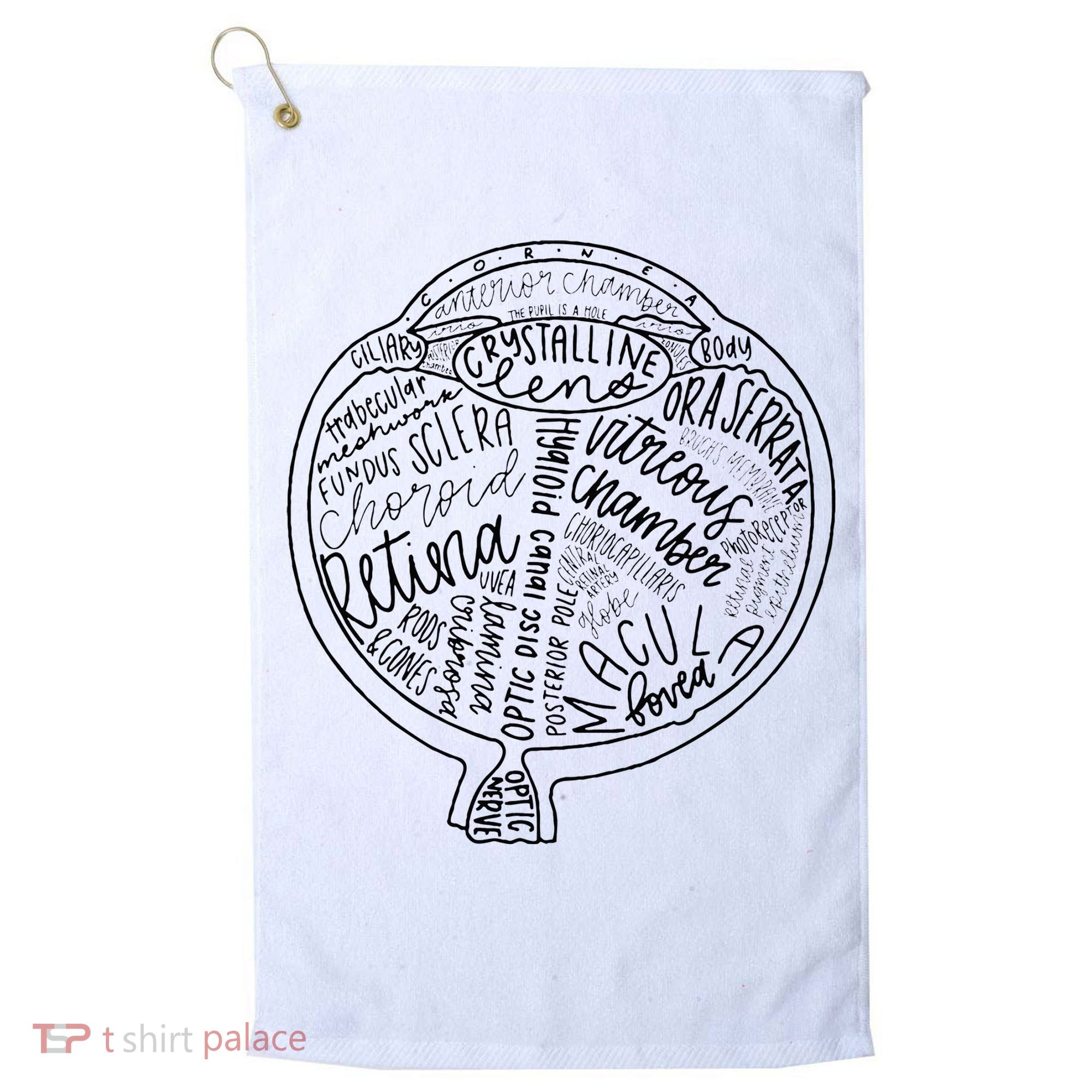 Optometrist Retina Tech Eyeball Anatomy Optician Eye Doctor Golf Towel