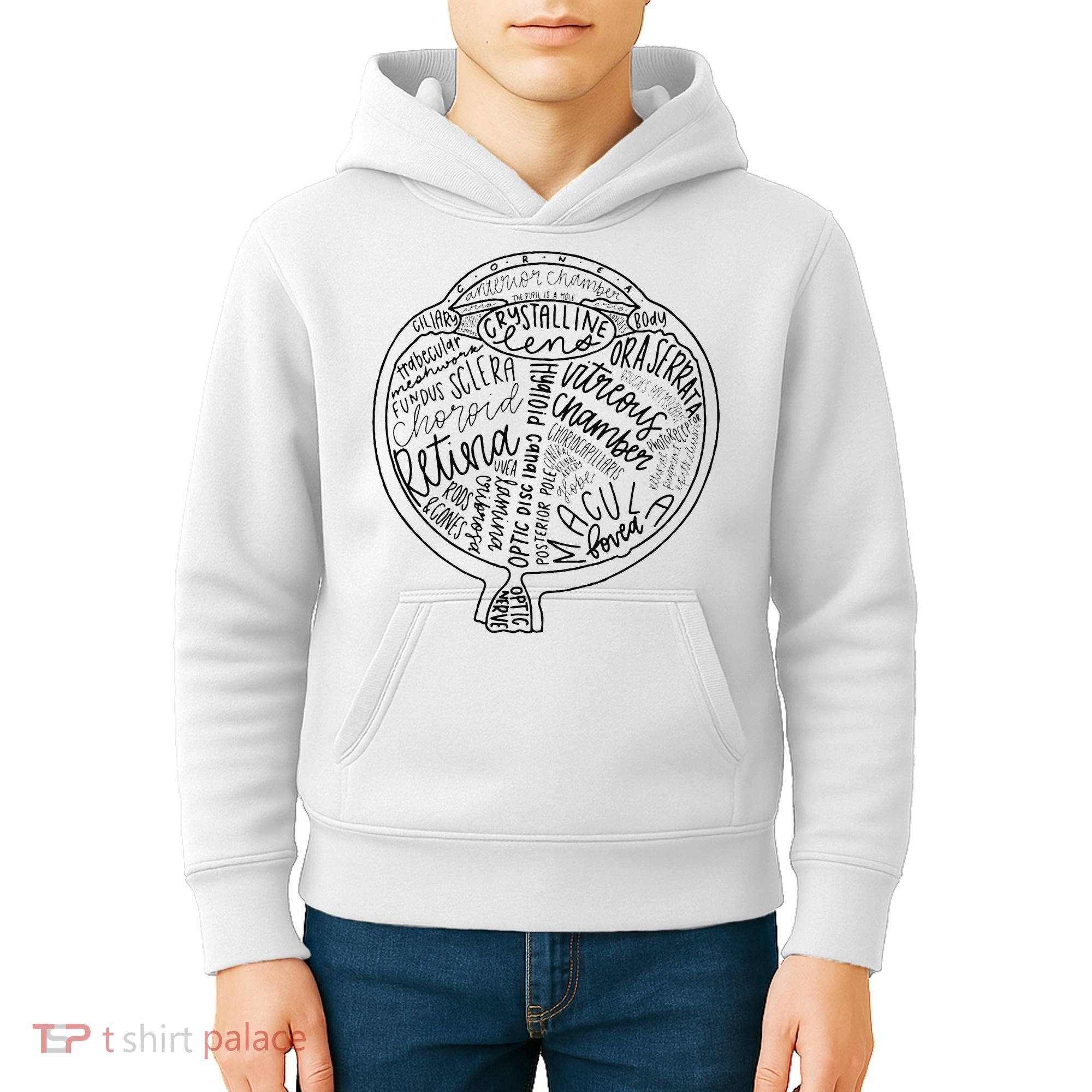 Optometrist Retina Tech Eyeball Anatomy Optician Eye Doctor Kids Hoodie
