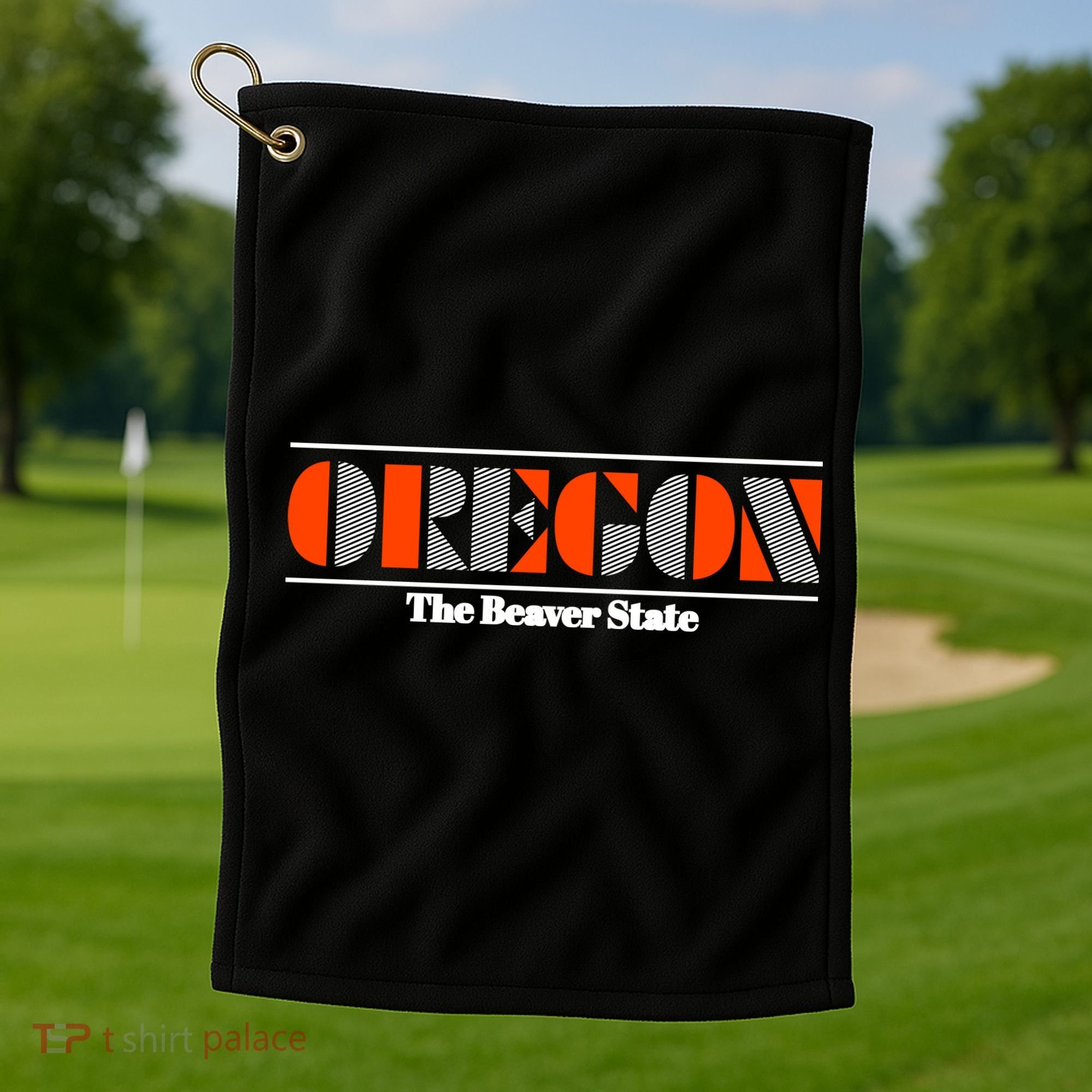 Oregon Retro The Beaver State Logo Golf Towel