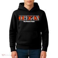 Oregon Retro The Beaver State Logo Kids Hoodie thumb 4