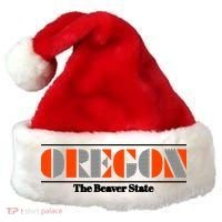 Oregon Retro The Beaver State Logo Santa Hat thumb 0