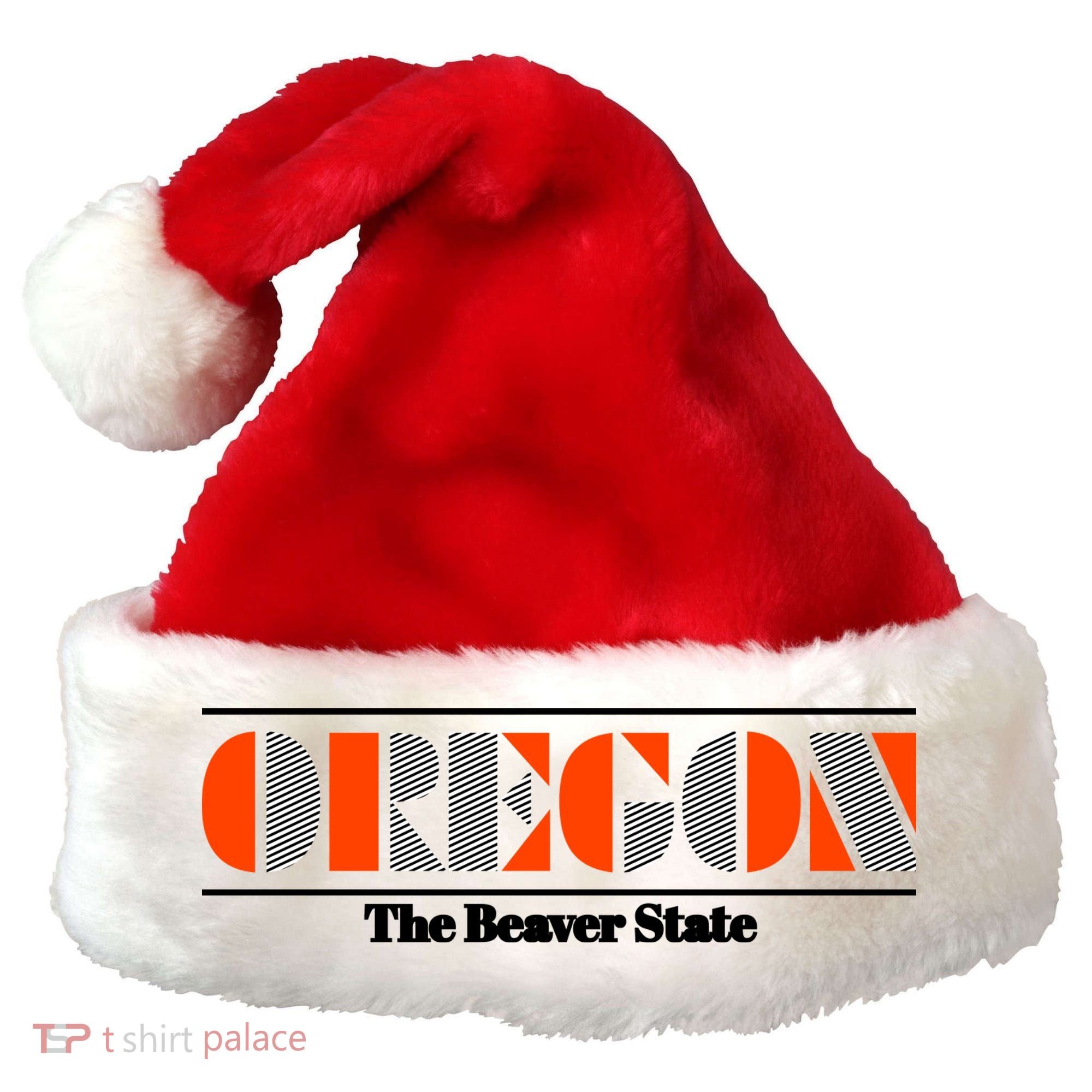 Oregon Retro The Beaver State Logo Santa Hat